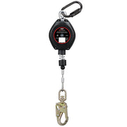 30-foot self-retracting lifeline with composite housing, 5mm galvanized cable, triple-action carabiner, and safety hook, CSA certified