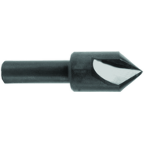 1.5 inch single flute countersink cutter with 82 degree angle, black oxide finish, high-speed steel shaft