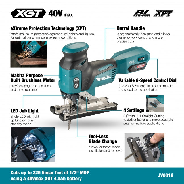 SCIE SAUTEUSE XGT BARRELL (OUTIL SEUL) MAKITA JV001GZ