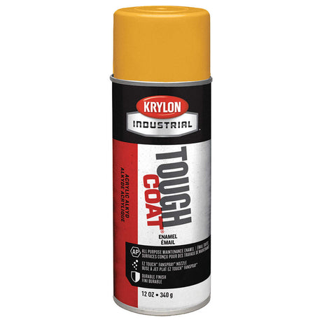 12oz Krylon Industrial Tough Coat enamel spray paint in Caterpillar yellow, acrylic alkyd for durable coating