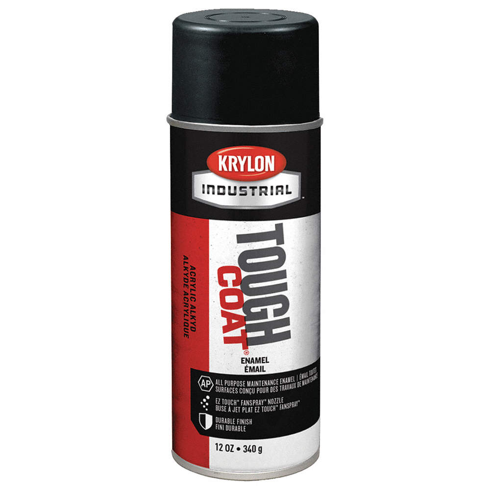 340ml Krylon Industrial Tough Coat black glossy enamel spray paint for metal and steel surfaces, OSHA compliant