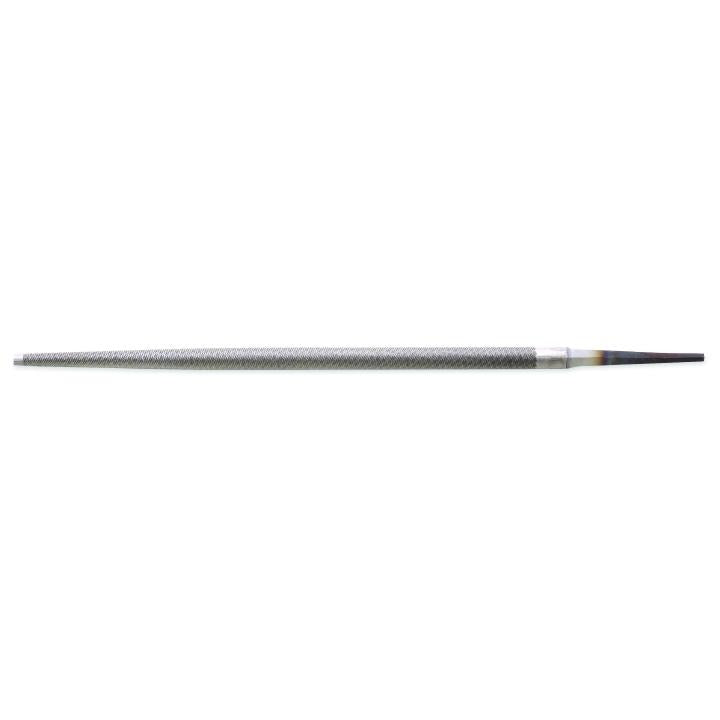 10-inch Nicholson smooth round file with fine-cut texture and polished tang for precision metalworking tasks