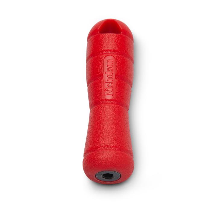 Red ergonomic shock-resistant replacement handle with screw fitting for Nicholson files, professional and DIY use