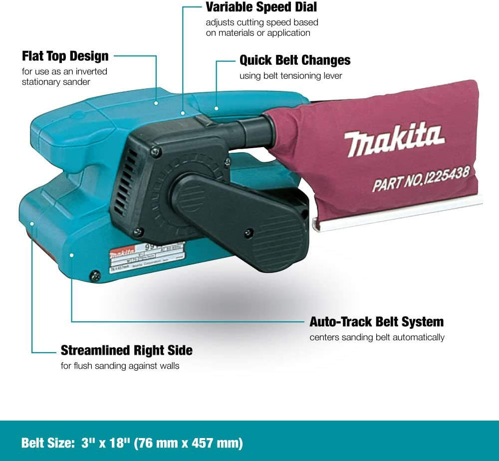 Makita 9903 Variable Speed Belt Sander 3 x 21 in.