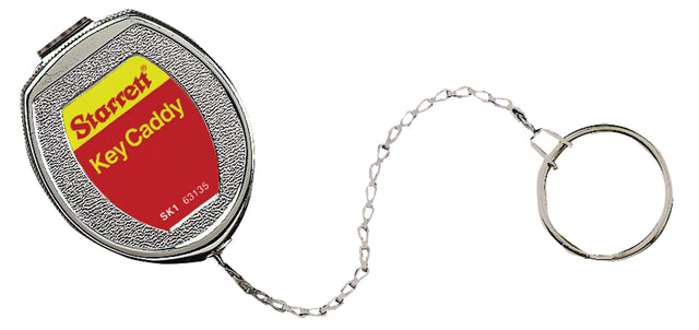 Durable die-cast metal key caddy with 21-inch stainless steel chain and large key ring for secure key storage