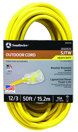 RALLONGE 12/3 50' SIMPLE -40 JAUNE SOUTHWIRE 2588SWCA02