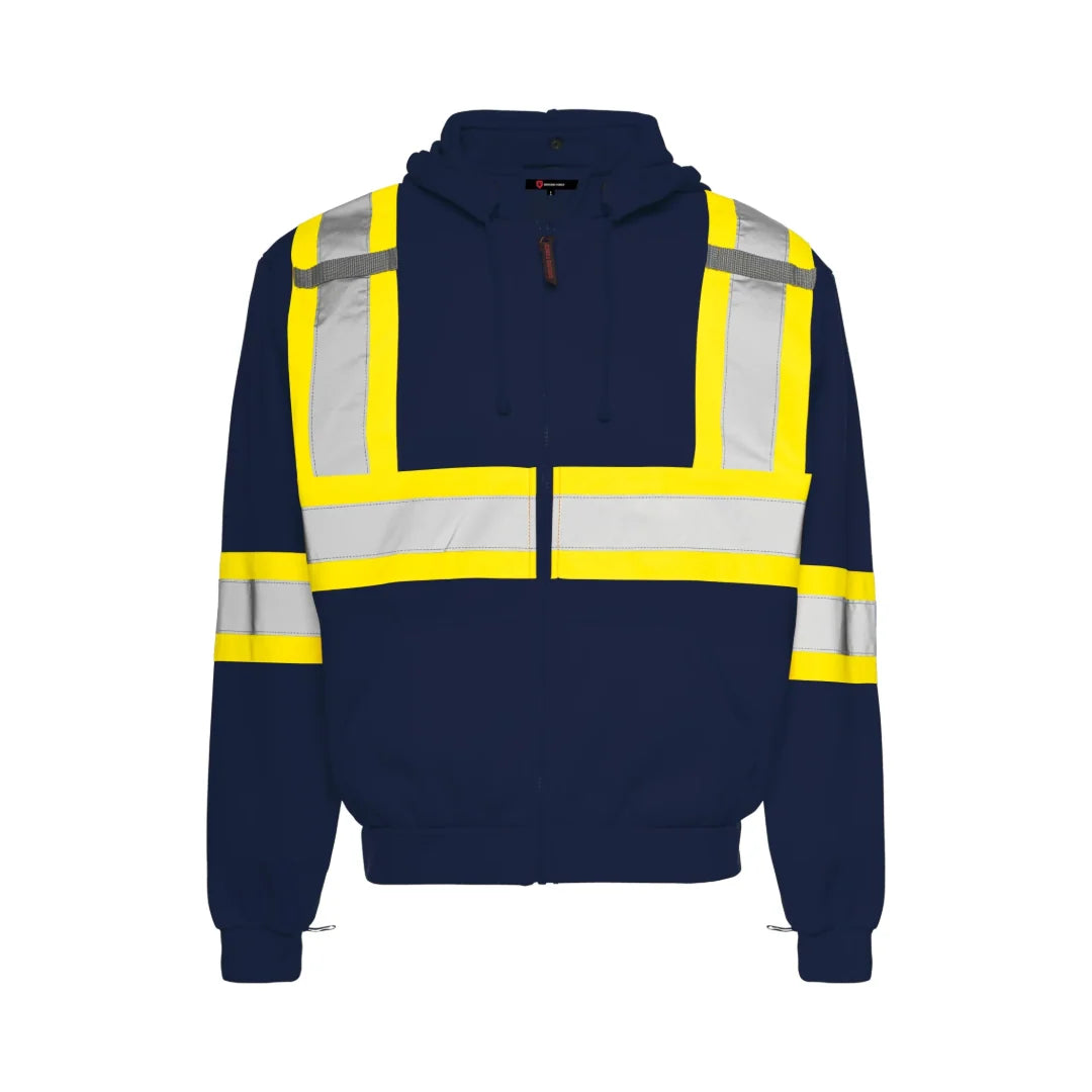 CHANDAIL À CAPUCHON HI-VIS NAVY LARGE TH3N-L