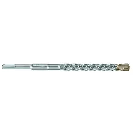SDS Plus rotary hammer drill bit with carbide tip, 4-flute spiral design for fast material removal and extended durability
