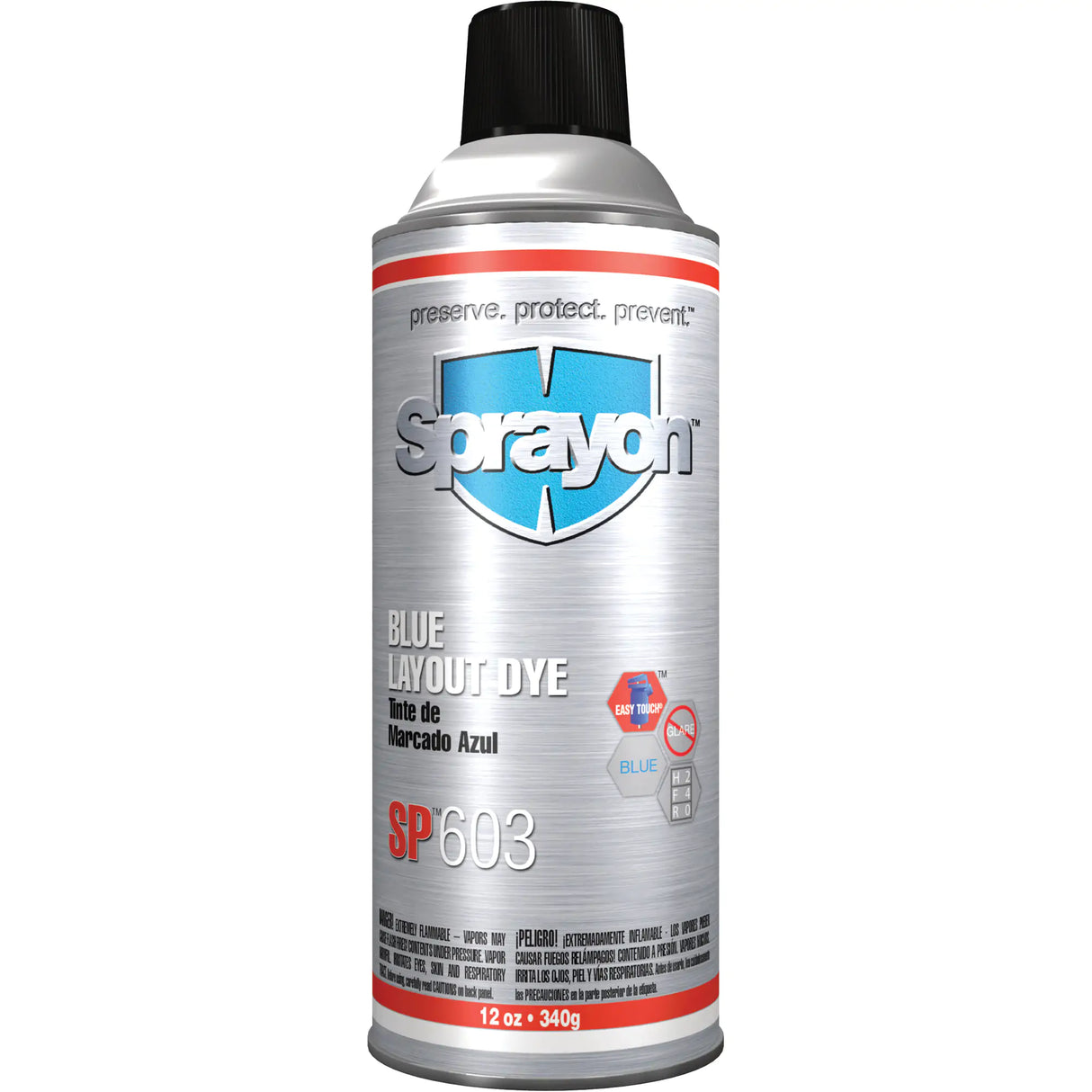 12 oz Sprayon SP603 blue layout dye spray can for smooth, fast-drying marking on metal or glass surfaces