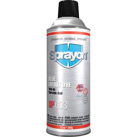 12 oz Sprayon SP603 blue layout dye spray can for smooth, fast-drying marking on metal or glass surfaces