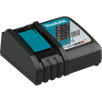 Makita DC18RC fast charger for 18V LXT batteries with LED indicators and communication chip for optimized charging speed