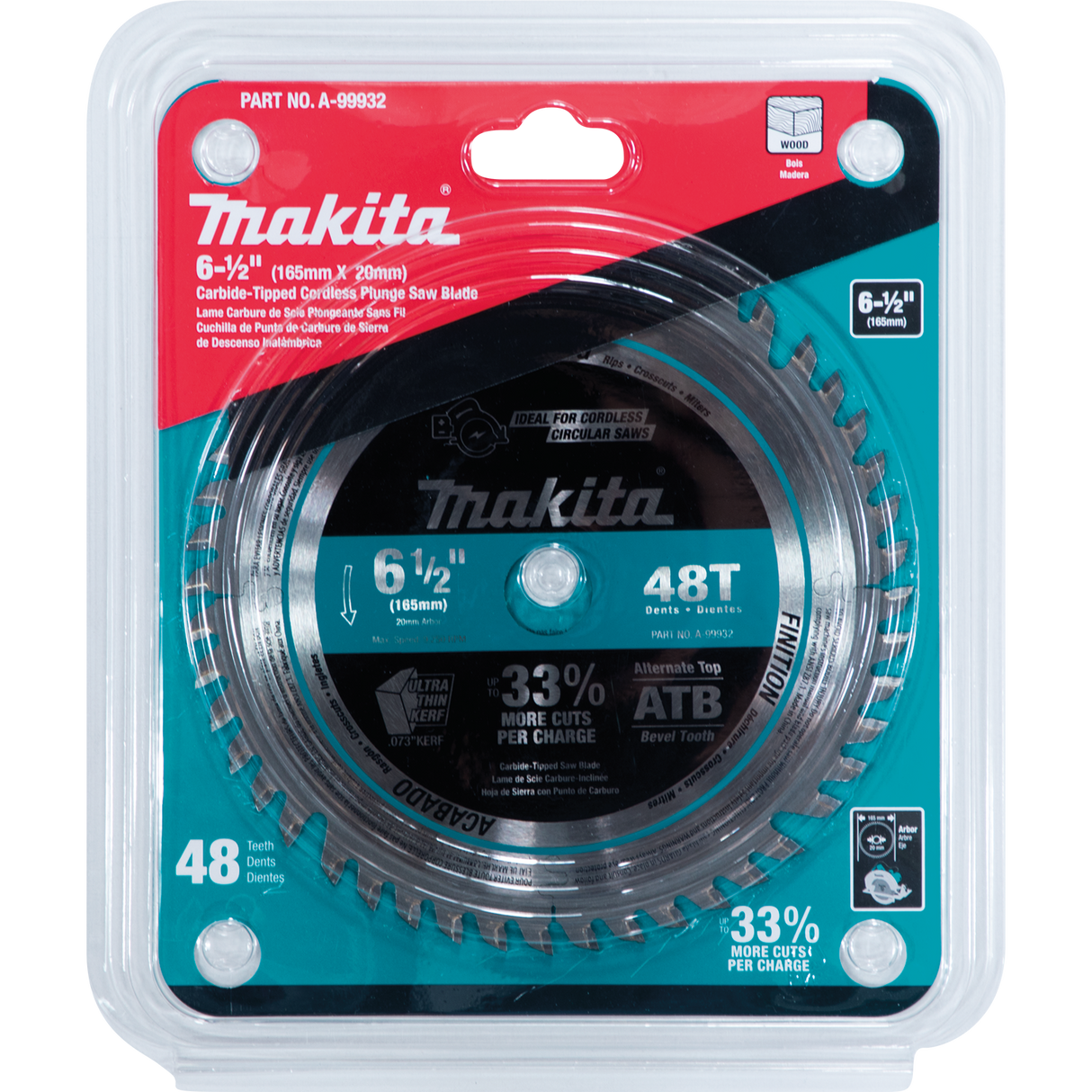 LAME TRACKSAW 6-1/2" 48D MAKITA A-99932