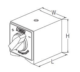 Compact NOGA NF0037 magnetic base with switchable on/off magnet, M5 thread, 30mm width, 40mm length, 320N force