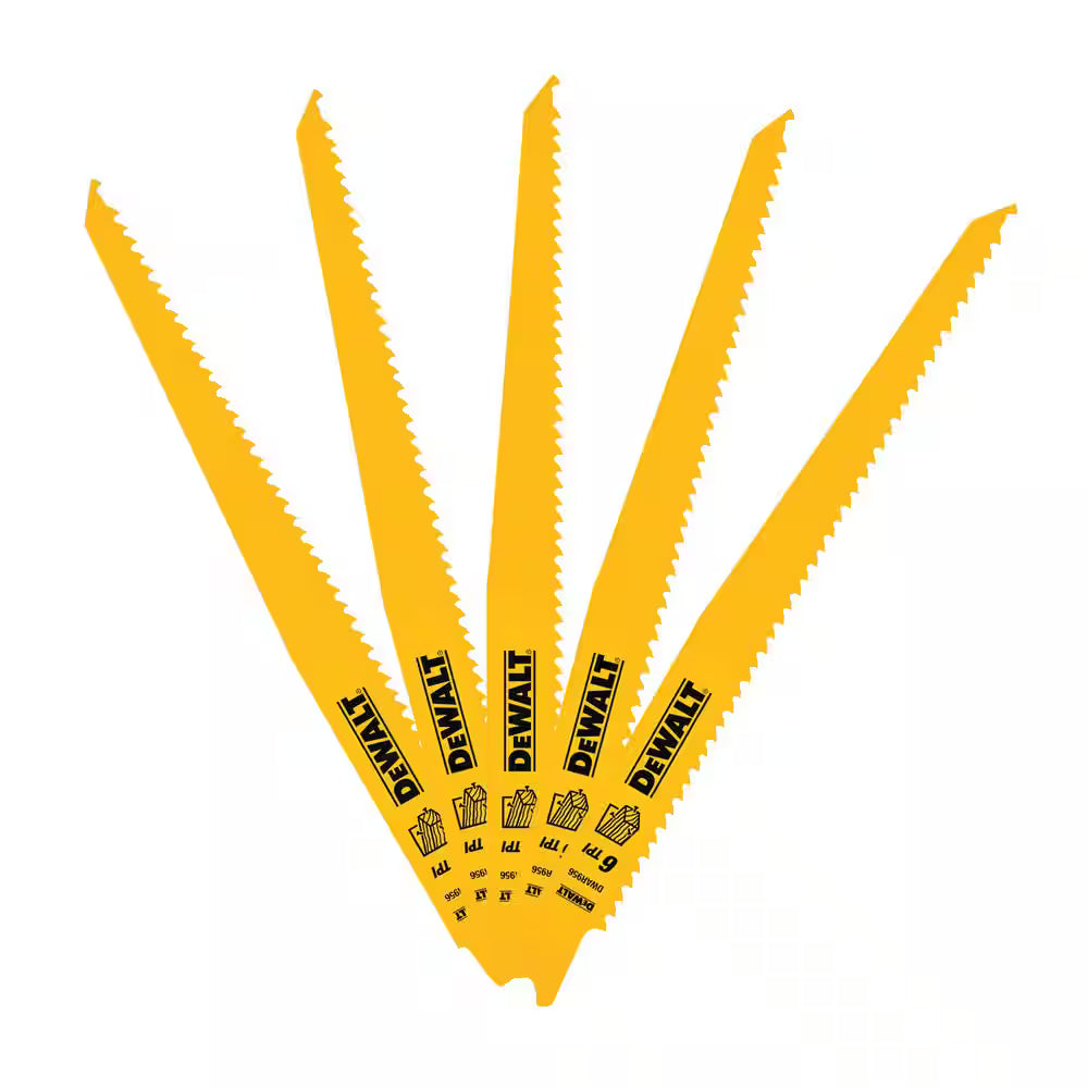 LAMES DE SCIE ALTERNATIVE 9'' 6TPI BOIS (5 PACK) DW4803