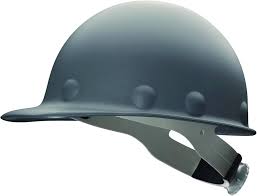 GREY FIBER-METAL SAFETY HELMET