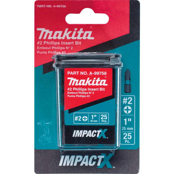 Embout Phillips ImpactX™ n°2 de 1 po, paquet de 25 MAKITA A-99758