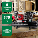 GAS COMPRESSOR 5.5 HP. 8 GAL. METABO HPT EC2510EM