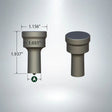 Punch tool POINCON F-12 9/32" Cleveland with detailed dimensions for precise fitting and industrial use