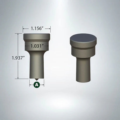 Punch tool POINCON F-12 9/32" Cleveland with detailed dimensions for precise fitting and industrial use