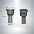 Steel punching tool F-16 with 7/16" diameter, compatible with Piranha and Edwards punching machines, detailed dimensions shown