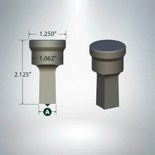 Square punch F-16 1/2 inch Cleveland style with specified dimensions and no keyway groove