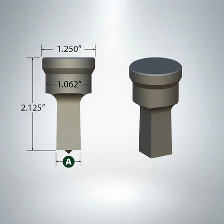 Square punch F-16 13/16 inch Cleveland style with specified dimensions and no keyway groove design