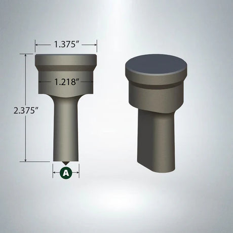 Oblong metal punch F-20 Cleveland with 5/16 x 3/4 dimensions and detailed size specifications diagram