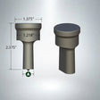 Oblong punch F-20 5/8 x 1-1/4 inch Cleveland style with dimensional measurements shown