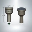 Cleveland POINCON F-20 punch without keyway groove, dimensions 2.375" height, 1.375" top diameter, and 1.218" body diameter
