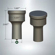 Punch tool POINCON F-26 Cleveland 7/16 inch diameter with detailed dimensional measurements shown