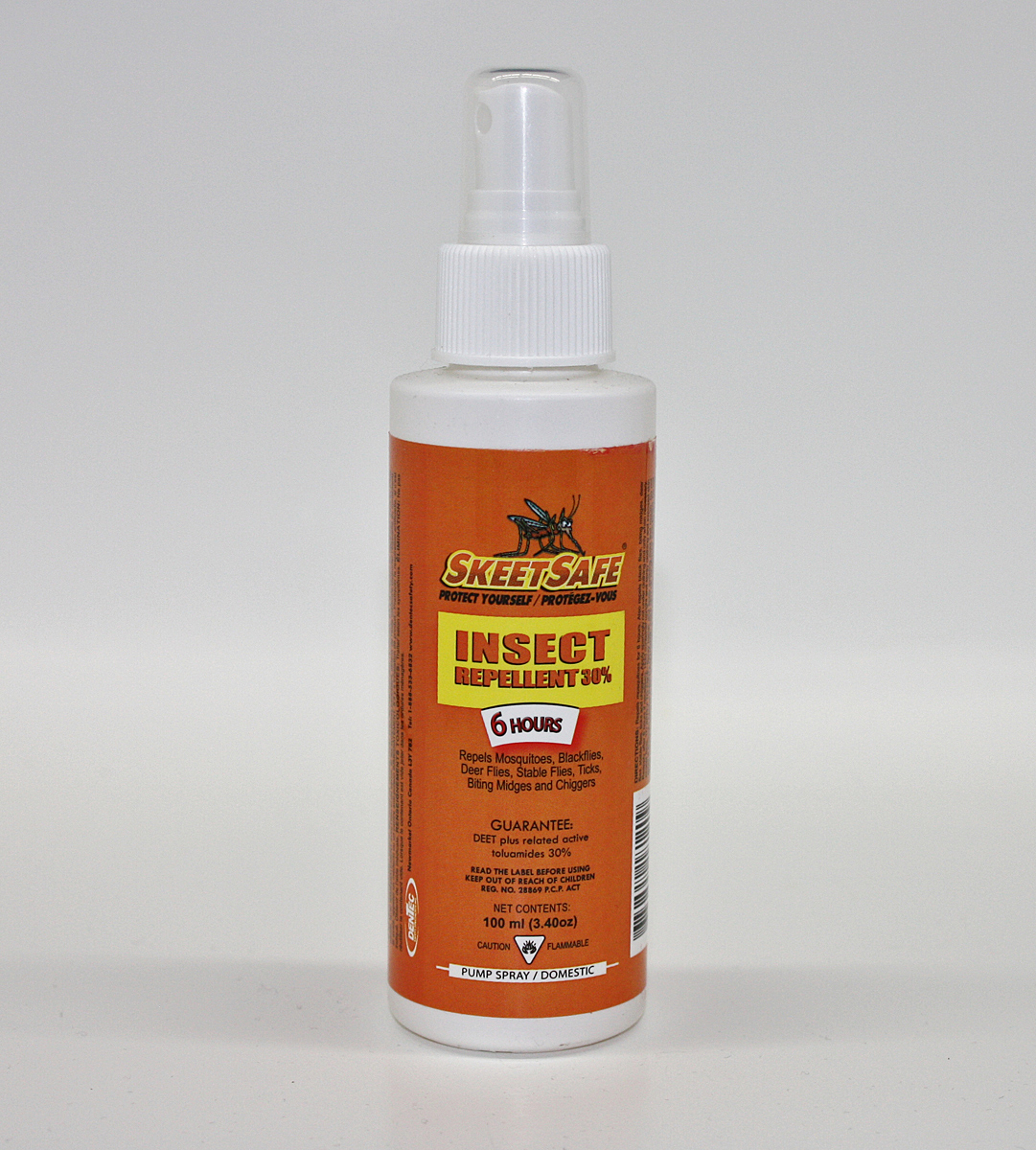 100ml SkeetSafe insect repellent spray with 30% DEET for 6-hour protection against various biting insects
