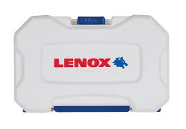 White and blue compact carrying case with Lenox logo, designed for storing the KIT VARI-BIT 3 PCS drill bit set