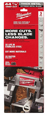 Lames de scie à ruban portative 44-7/8 po 10/14 TPI (paquet de 3) - Milwaukee 48-39-0551