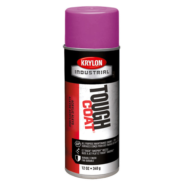 12 oz Krylon Industrial Tough Coat acrylic spray paint in violet with EZ Touch FanSpray nozzle for horizontal or vertical use
