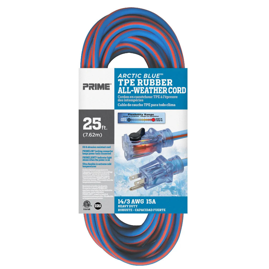 EXTENSION 25 FT 14/3 SJEOW BU/OR ARCTIC B