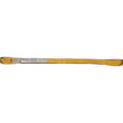 Yellow 1 inch by 12 inch single ply heavy-duty lifting sling with sewn loops on both ends for secure rigging