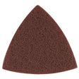 Triangular rough sanding pad with hook-and-loop backing, compatible with Makita cordless and electric multi-tools for polishing and cleaning