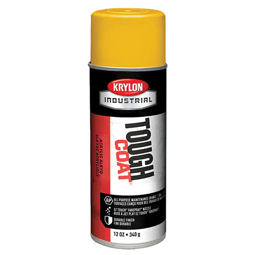 12oz Krylon Industrial Tough Coat yellow spray paint can with durable protective acrylic coating for industrial use