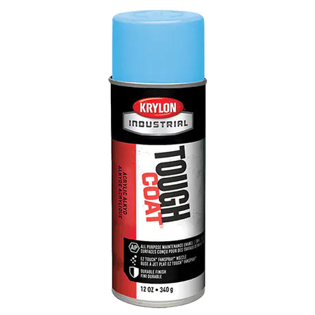 340ml Krylon Industrial Tough Coat acrylic-alkyd spray paint with durable enamel finish in sky blue color