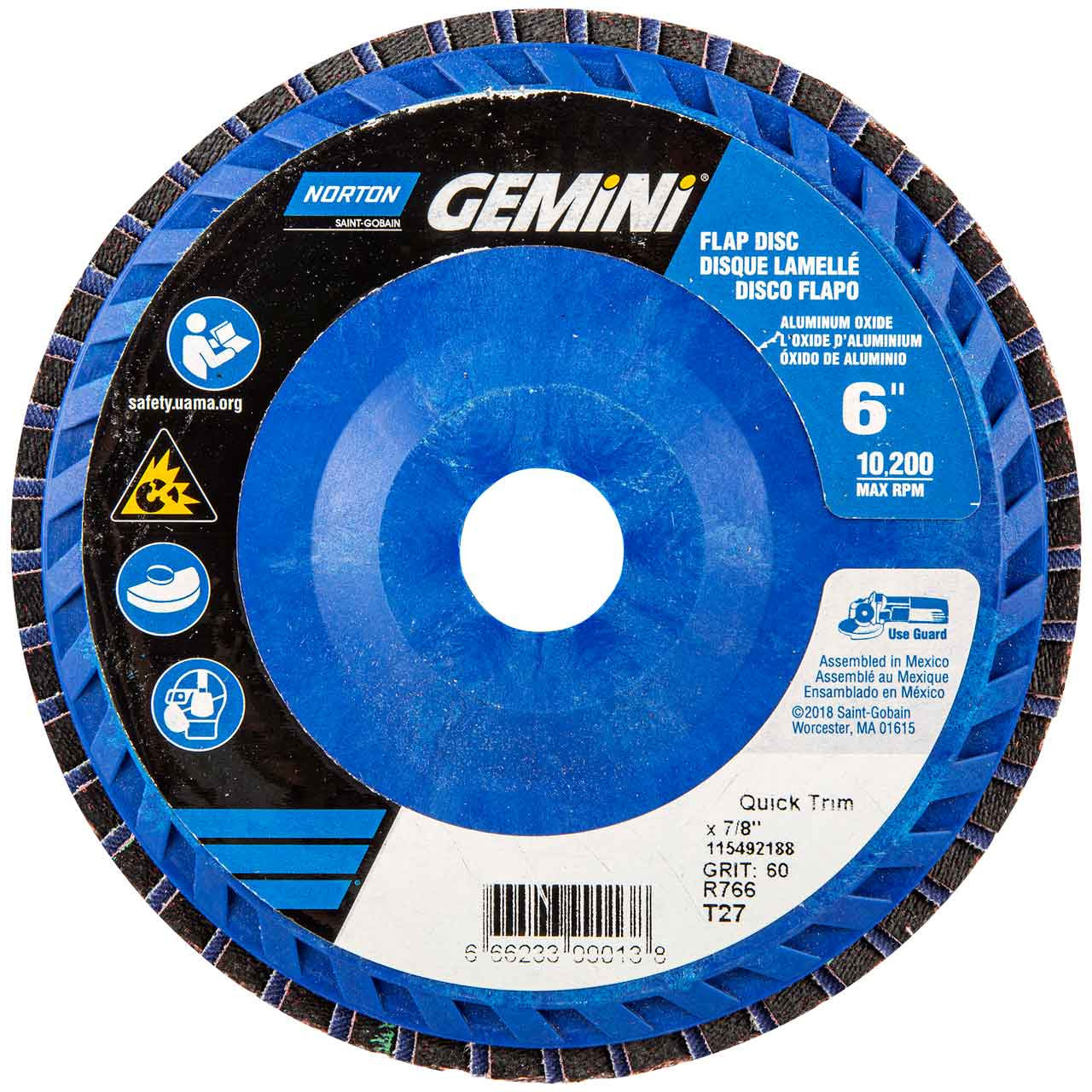 DISQUE À LAMELLES 6" GRAIN 60 Norton Gemini ZA 66623399013