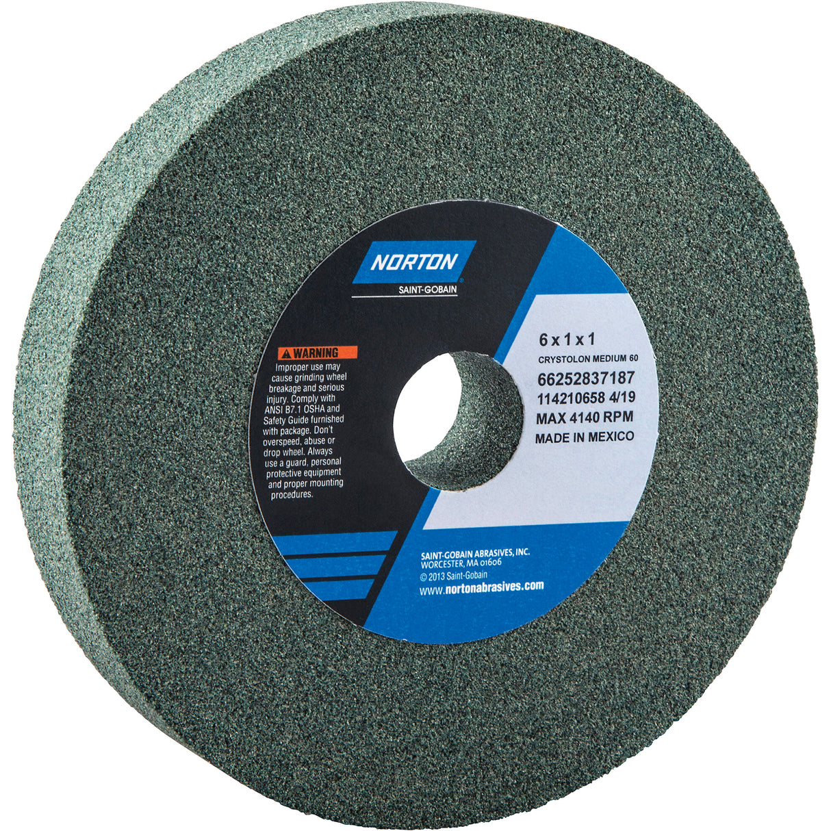 GRINDING WHEEL 6 x 3/4 x 1 GR60 GREEN (37190)