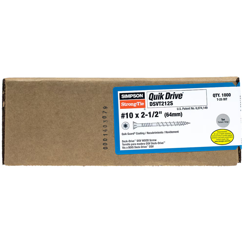 VIS À BOIS #10 2-1/2'' (QTY 1000) DSVT212S