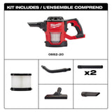 MILWAUKEE 0882-20 ASPIRATEUR COMPACT SANS FIL M18 (OUTIL SEUL)