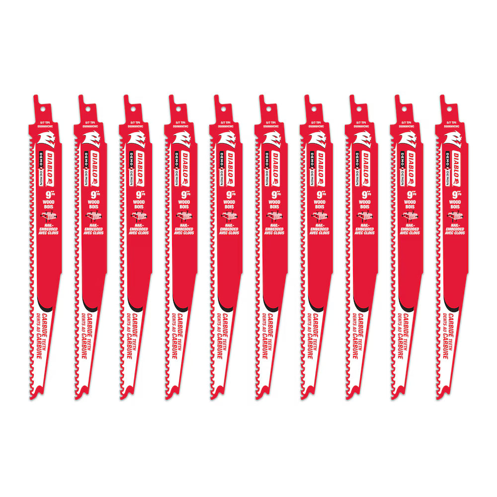 DIABLO DS0906VCW10C LAMES 9" 6D DIABLO CARBURE BOIS & CLOUS (10PC)