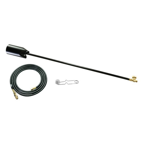 Propane torch kit with long black lance, flexible hose, brass fittings, and safety clip for POWERWELD PW-500PT model