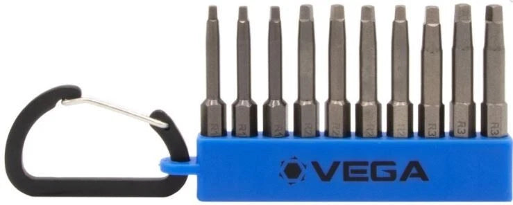 ENSEMBLE D'EMBOUTS CARRÉS AVEC MOUSQUETON 10 PIÈCES VEGA 150RACS10