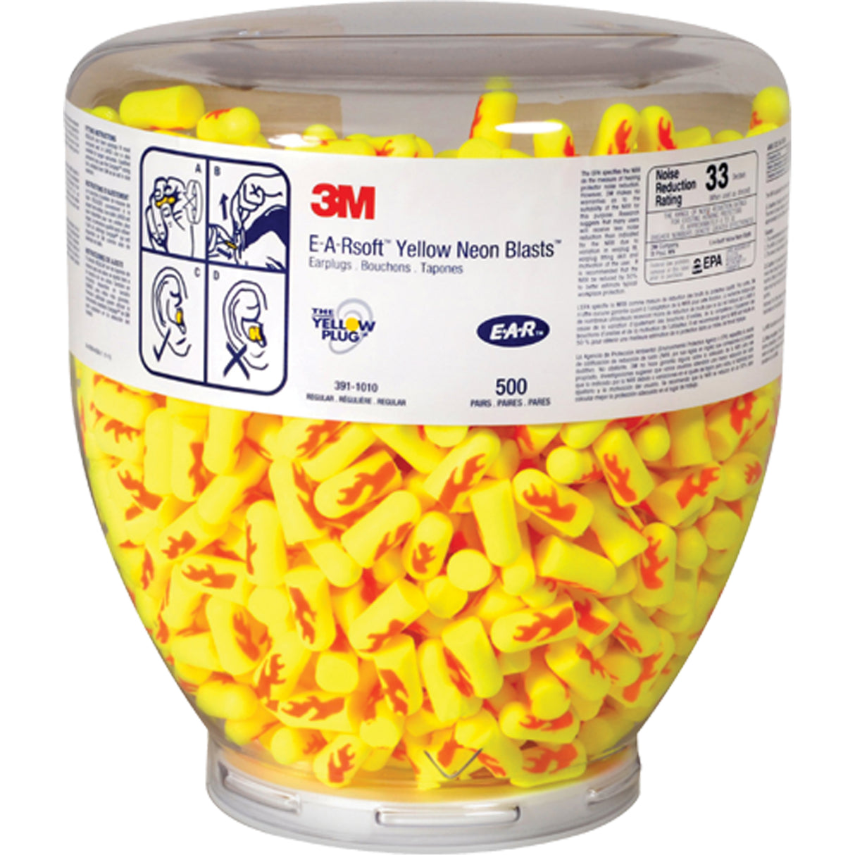 CONTENANT BOUCHON D'OREILLE 3M EAR-SOFT 500 PAIRES 391-1010