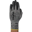 Gray and black nitrile foam coated glove with nylon knit liner, size 11, designed for light oil work and excellent grip