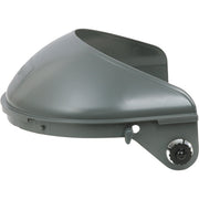 Gray NorylMD welding helmet harness and facial screen headgear with Quick-Lok 4001 mounting cups, durable design