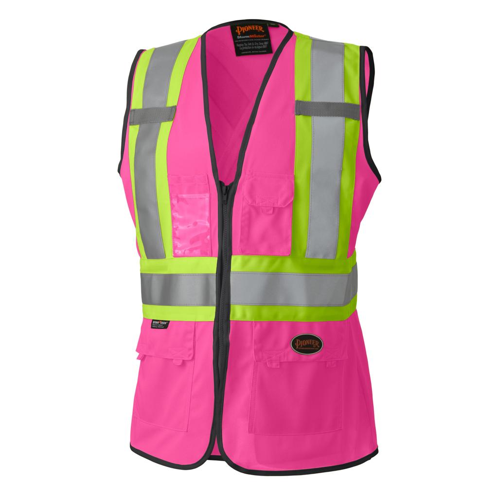 GILET DE SÉCURITÉ POLYESTER ROSE LARGE V1021840-L